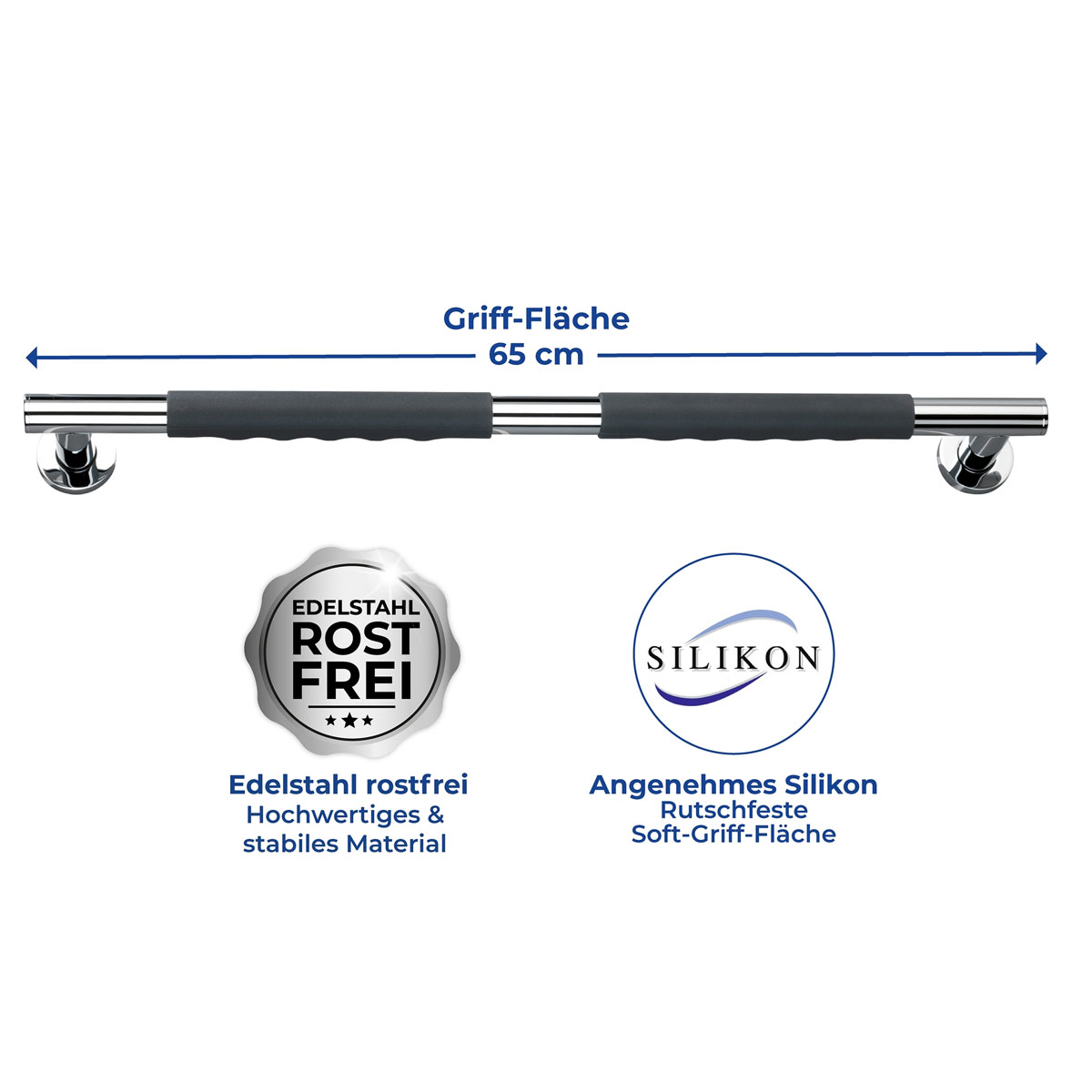 Wenko  Edelstahl Wandhaltegriff Secura 65,5 cm Bild 4
