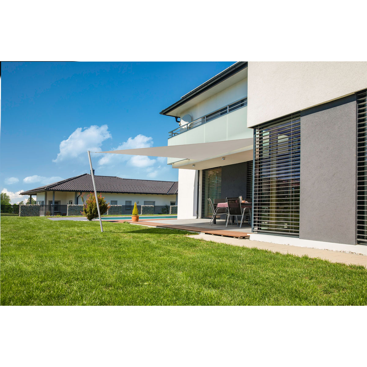 Dreieck-Segel Cannes 5 x 5 x 5 m grey