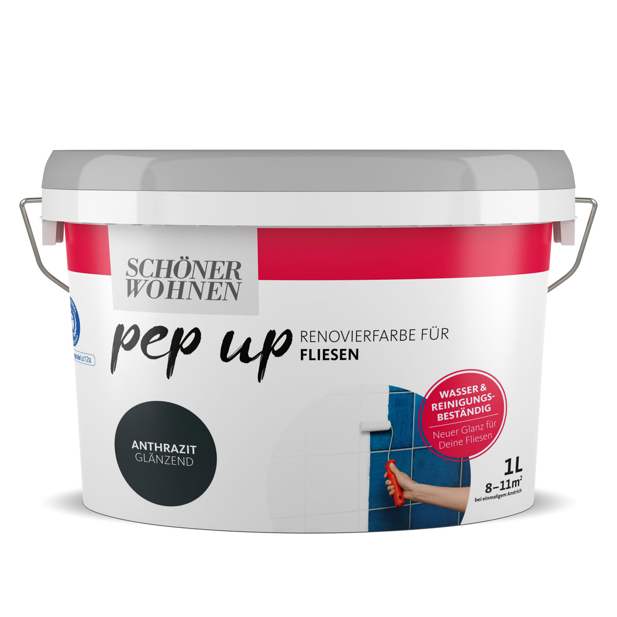 Schöner Wohnen Farbe pep up Fliesen anthrazit 1 L