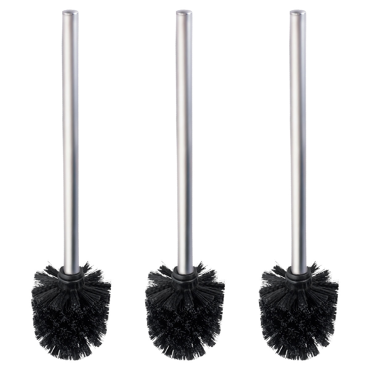Wenko  WC-Bürste mit Edelstahlstiel Matt 3er Set Durchmesser 8 x 35 cm