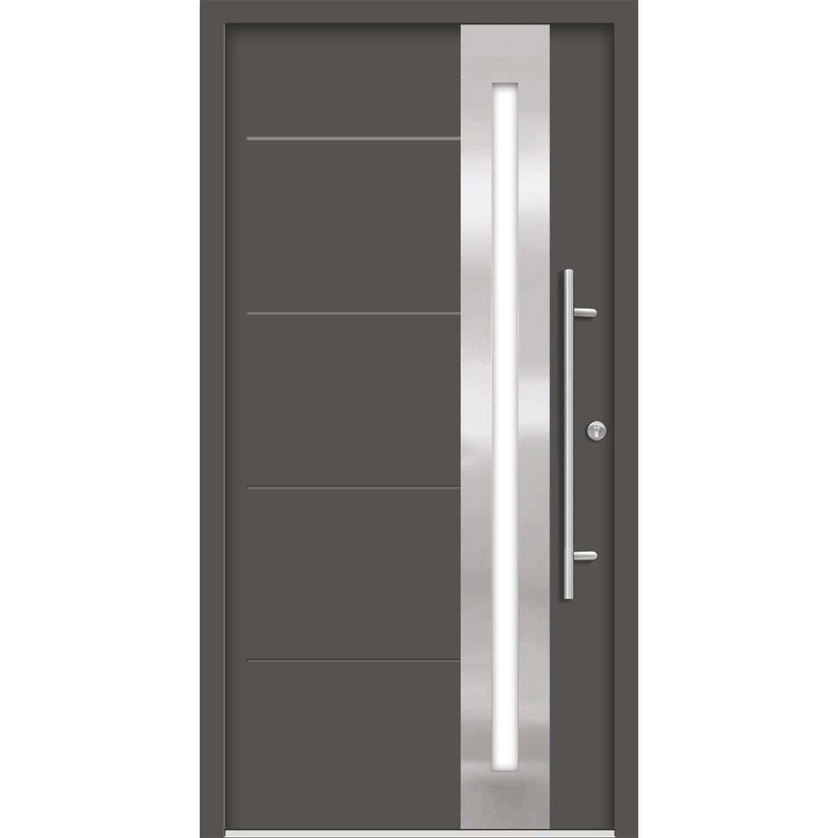SplenDoor Premium-Haustür Passivedoor Eksjo energiesparend anthrazit 100 x 210 cm rechts