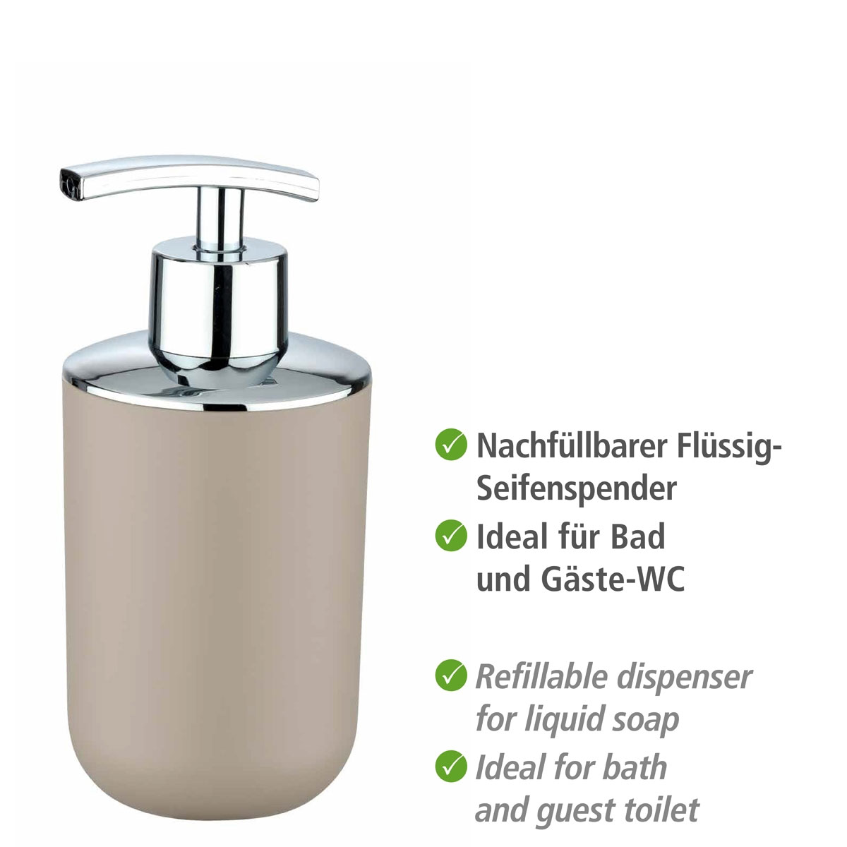 Wenko Seifenspender Brasil taupe 320 ml Bild 3