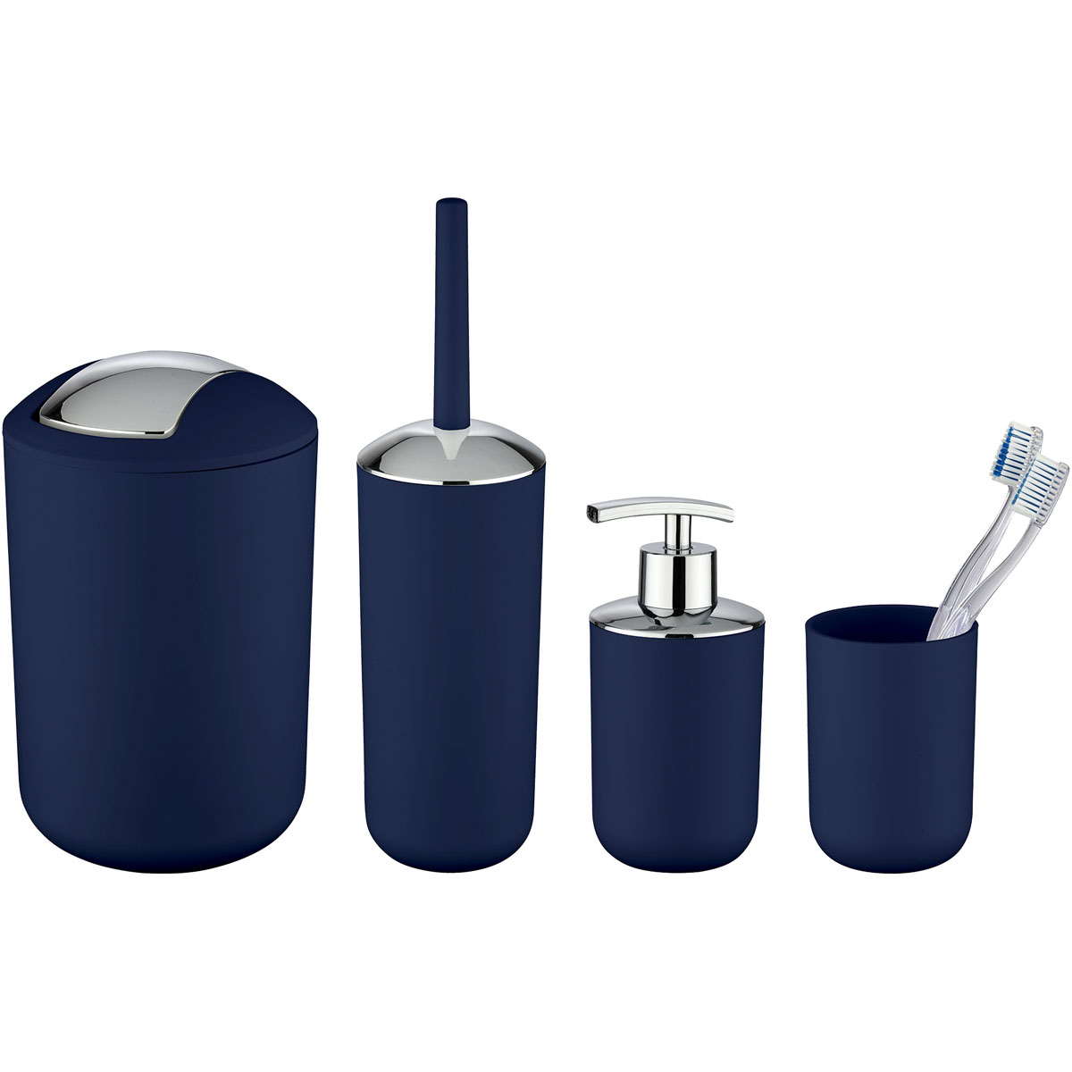 Wenko Bad-Accessoire-Set Brasil Dunkelblau 4-teilig bruchsicher
