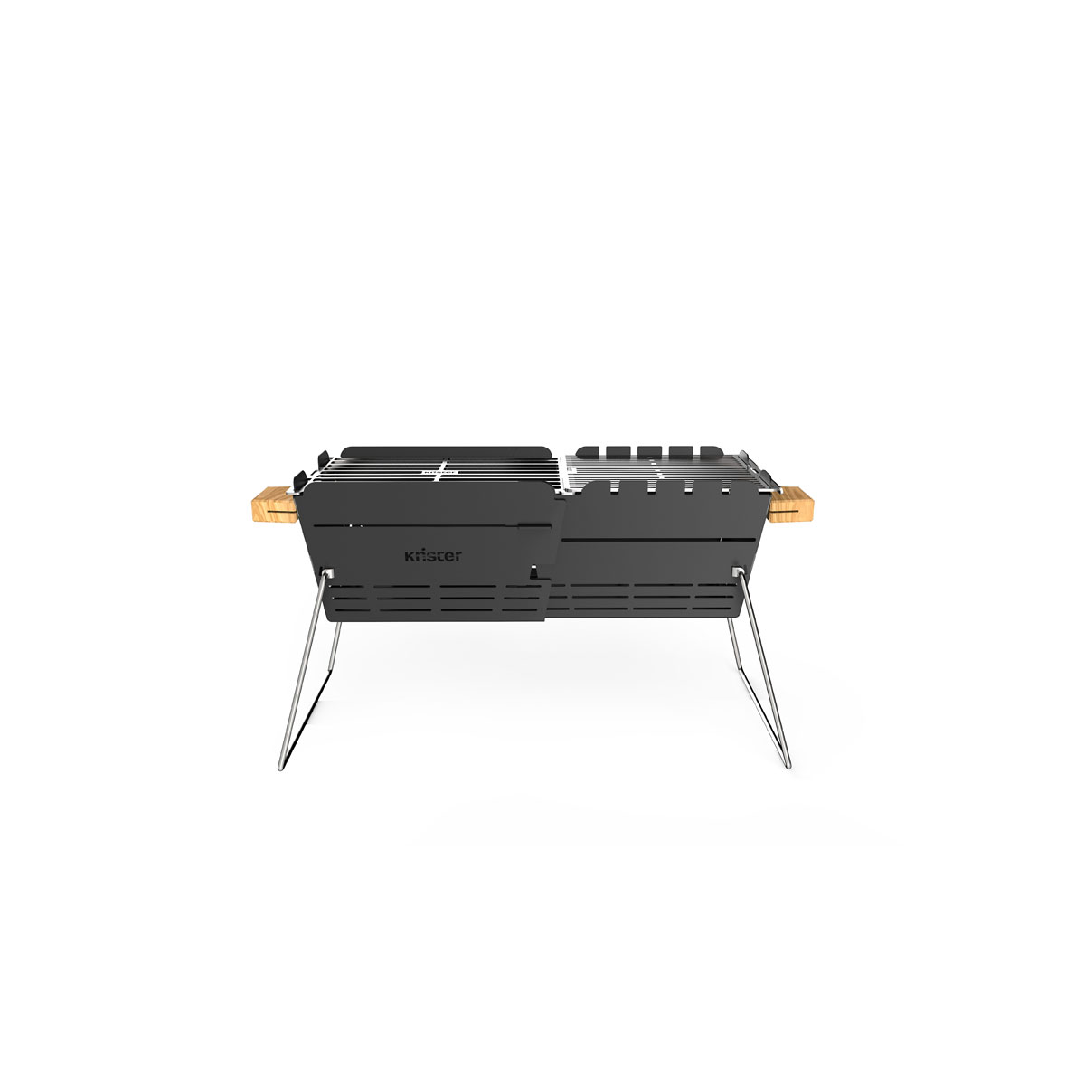 Knister Holzkohlegrill Original Grillfläche 20 x 28-49 cm auseinanderziehbar