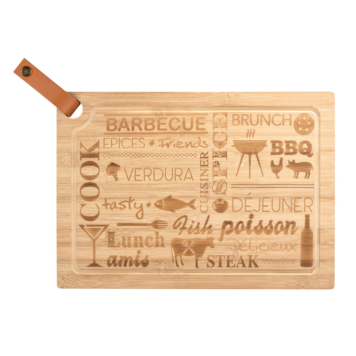 Wenko Steakbrett Bambus L 39,5 x 28 cm Bild 2