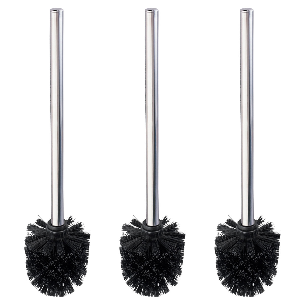 Wenko  WC-Bürste mit Edelstahlstiel Glänzend 3er Set Durchmesser 8 x 35 cm