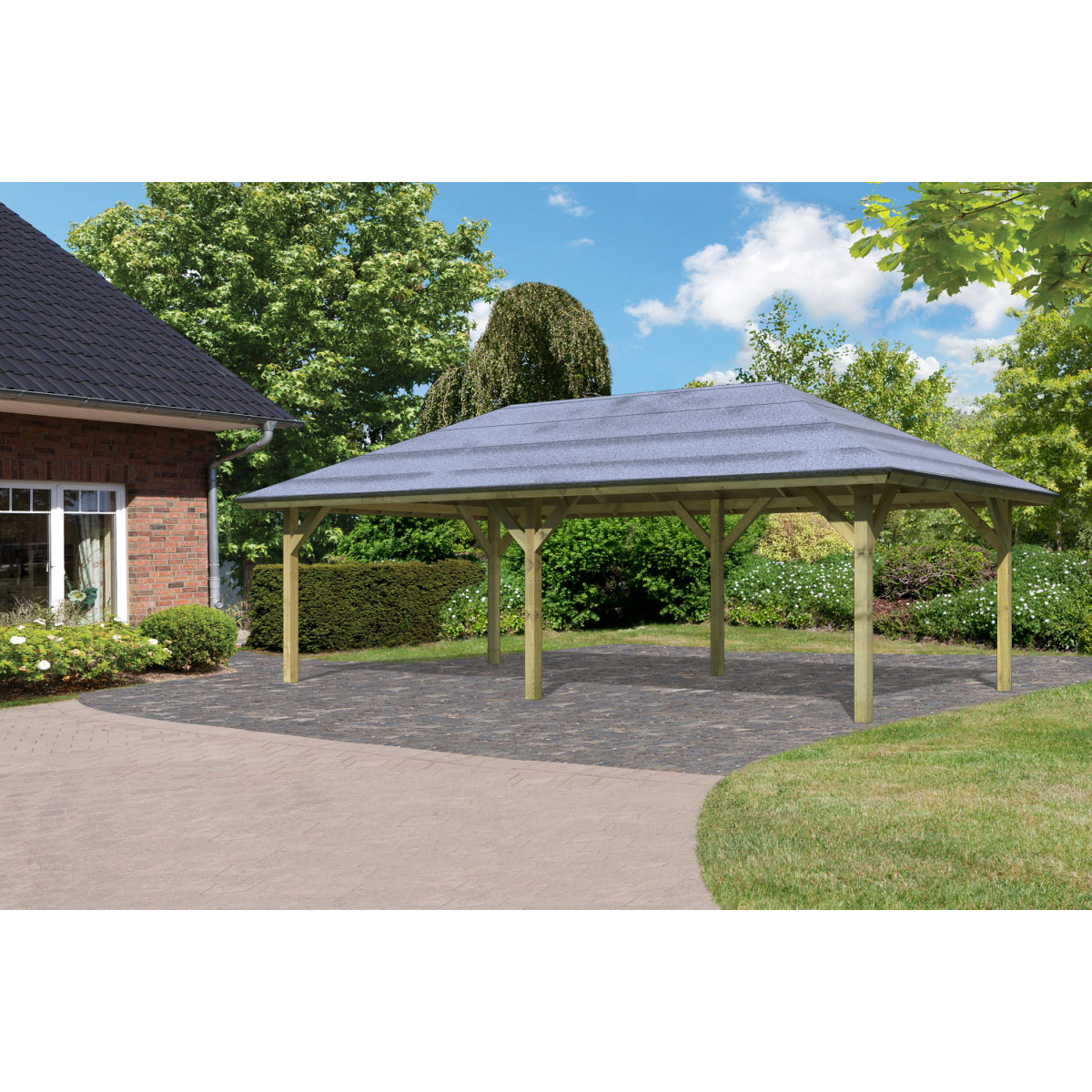 Karibu Pavillon Carport Kirn 2 Massivholz