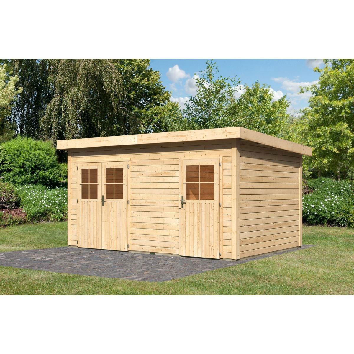 Karibu Gartenhaus Mattrup 28 mm naturbelassen Bild 1