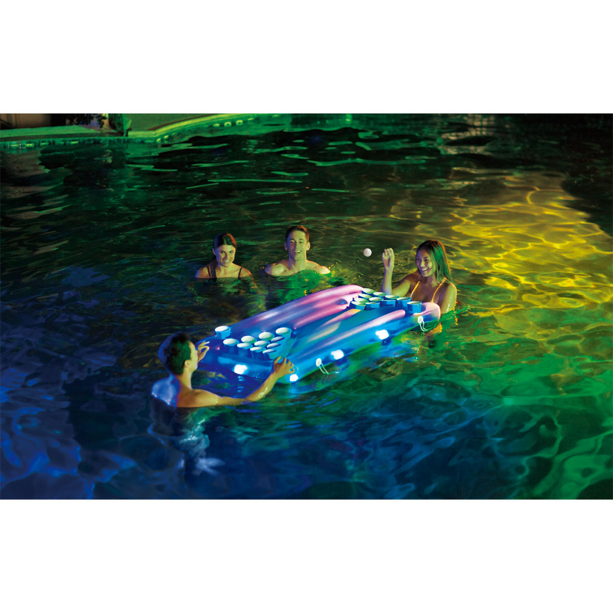 Summer Waves Wasserspielzeug Bierpong Luftmatratze Aqua Glow 160x84x19cm Bild 6