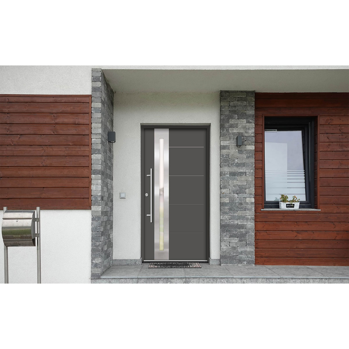 SplenDoor  Premium-Haustür Passivedoor Eksjo energiesparend anthrazit 110 x 210 cm links Bild 2