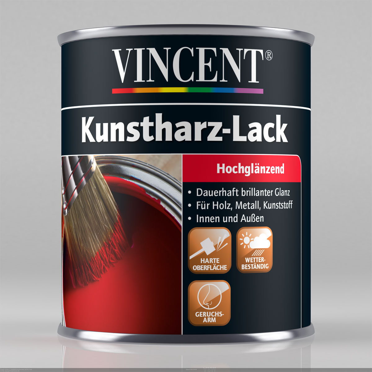 Vincent Kunstharz Buntlack RAL 6005 Moosgrün hochglänzend 125 ml