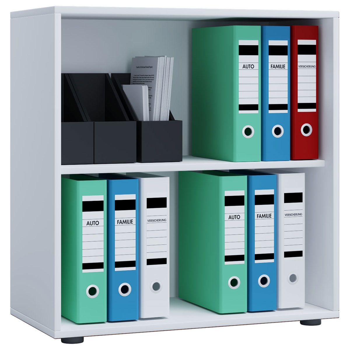 Büroregal Lona L ohne Türen Kern-Nussbaum/silber Bild 1