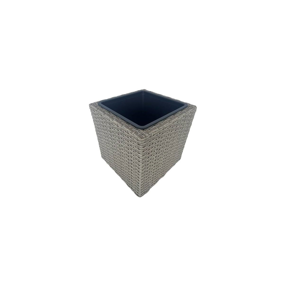 Haveson Pflanzgefäß LOTUS CUBE 28 x 28 cm Polyrattan beige-braun Bild 2