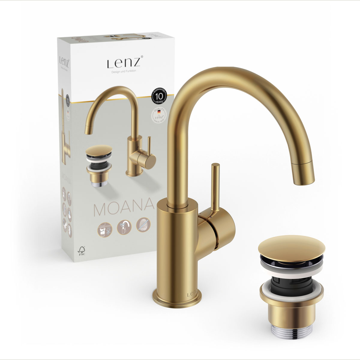 LENZ Waschtischarmatur Moana Easy-Clean Gold Bild 1