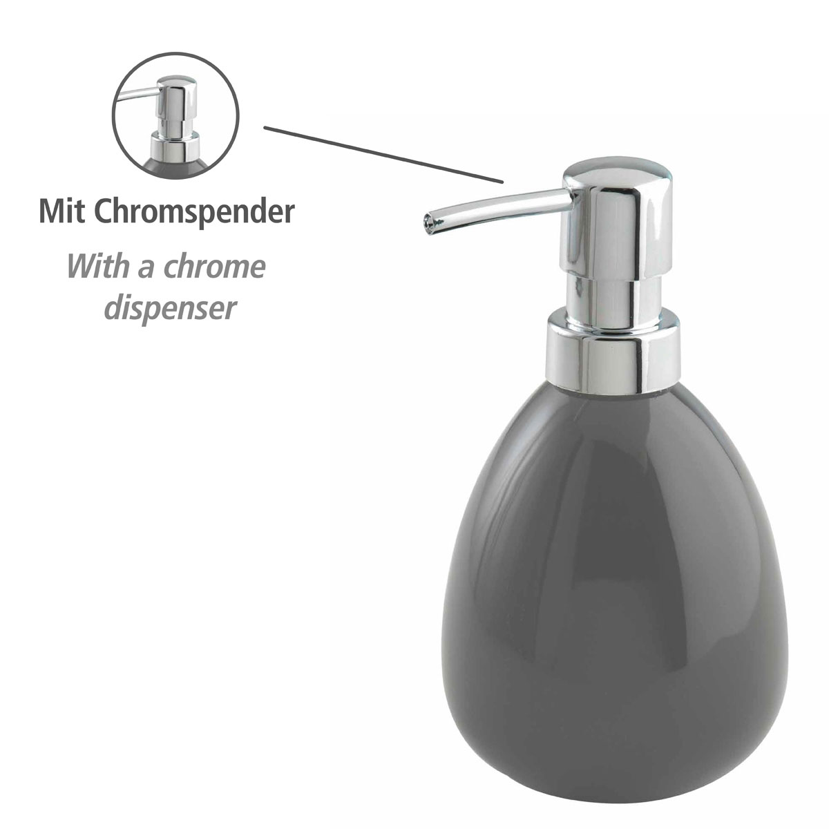 Wenko Seifenspender Polaris grau 390 ml Bild 2