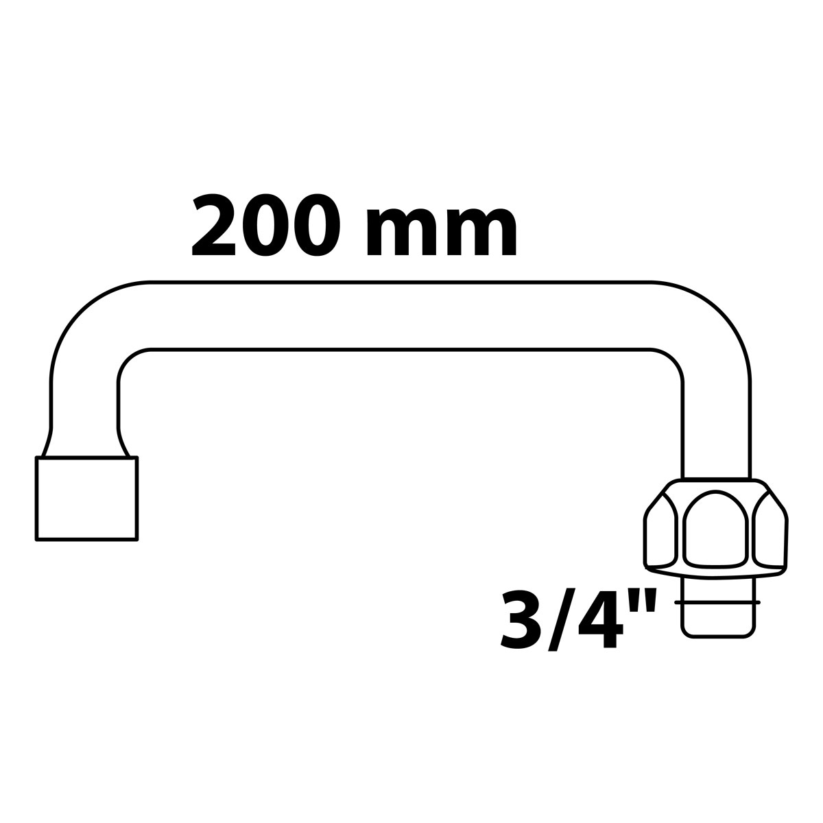 Kirchhoff U-Rohrauslauf Chrom 3/4" x 200 mm Bild 2