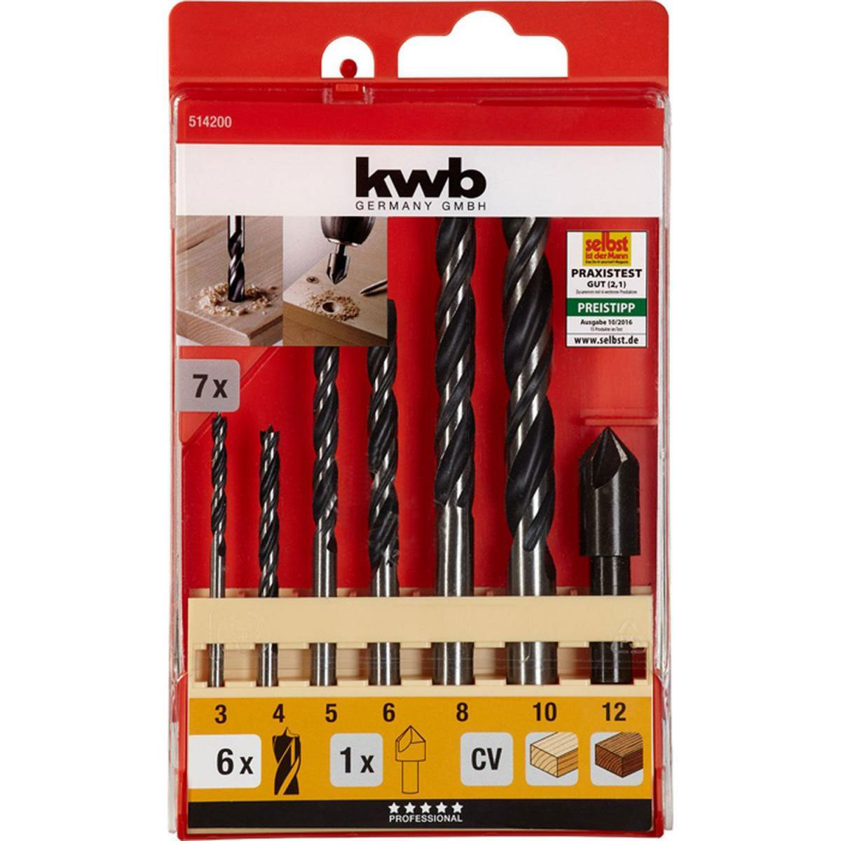 kwb  Holzspiralbohrersatz 8 teilig Bild 2