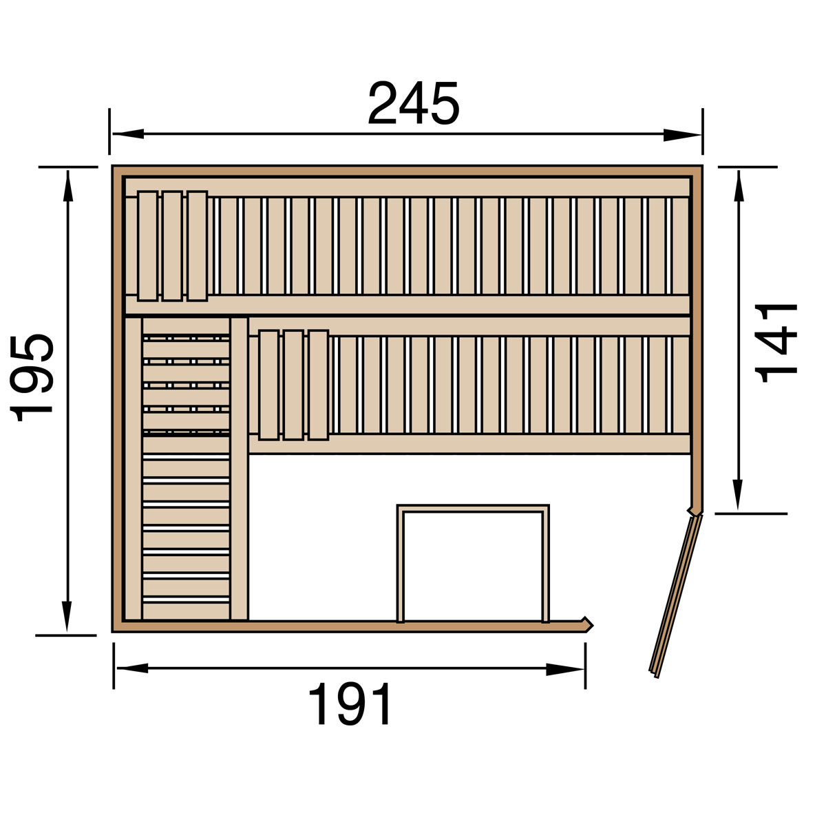 Weka Massivholzsauna „Turku 3“, HT Bild 3