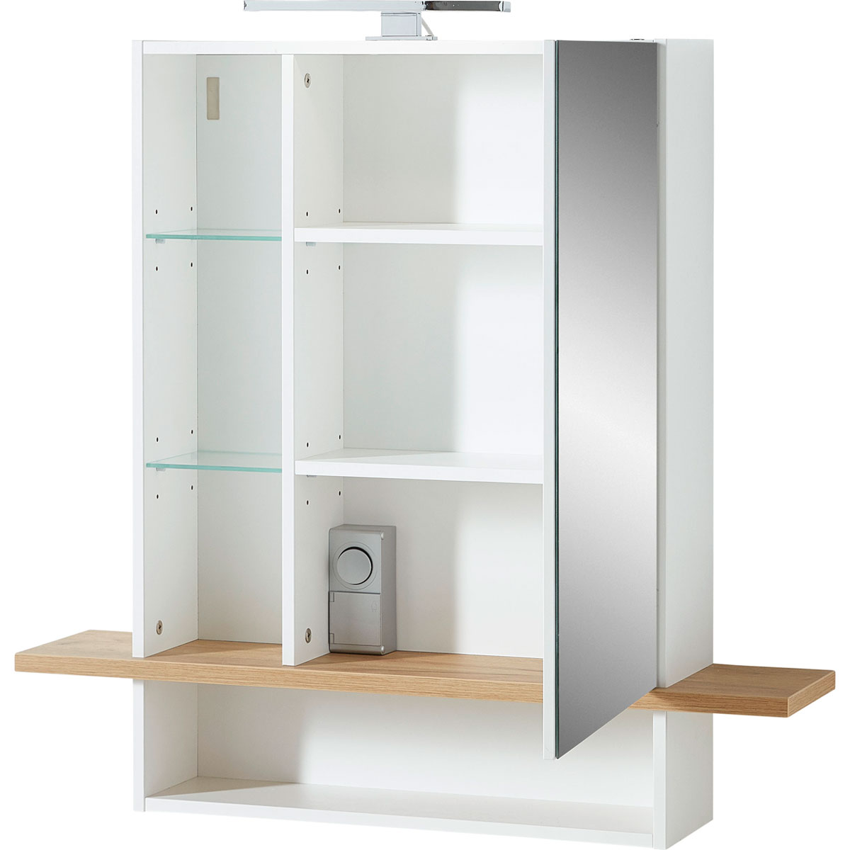 LED-Spiegelschrank 90 x 91 x 25 cm Navarra-Eicheoptik/weiß Bild 3