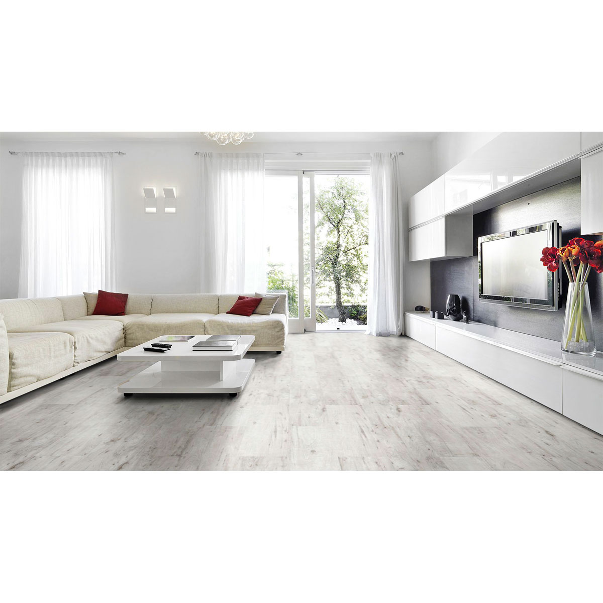 Specht  Laminatboden Classic Ruester weiß 128,6 x 19,4 cm Bild 6