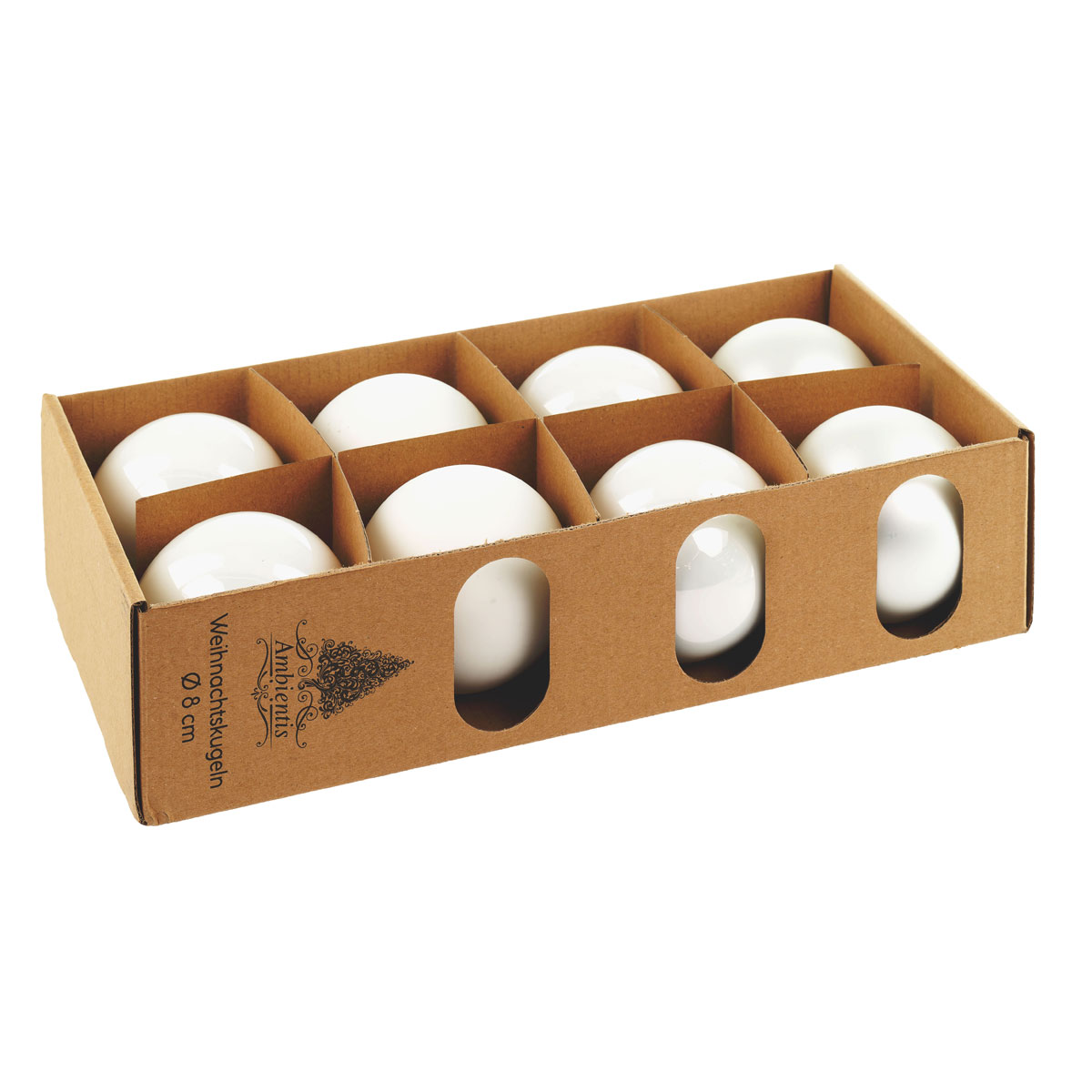 Ambientis Glaskugeln 8 cm weiss Mix