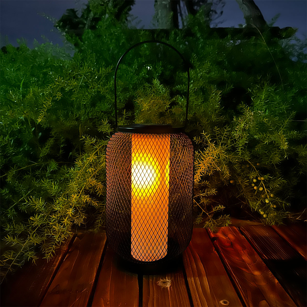 Flector Solar-Laterne Kea inkl Flammeneffekt schwarz Metall Bild 6