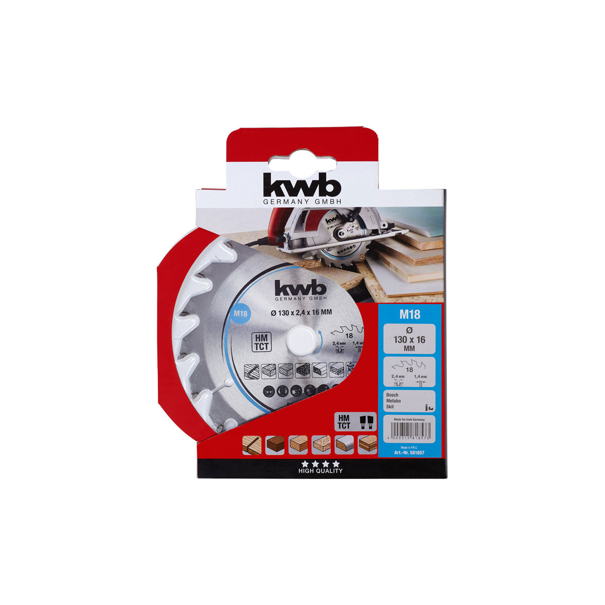 kwb  Spanplatten-Kreissägeblätter für Handkreissägen Durchmesser 130x16 mm Bild 3
