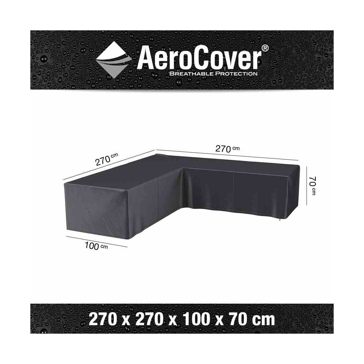 AeroCover Schutzhülle für L-förmige Lounge-Sets 270 x 270 x 100 x 70 cm anthrazit Bild 2