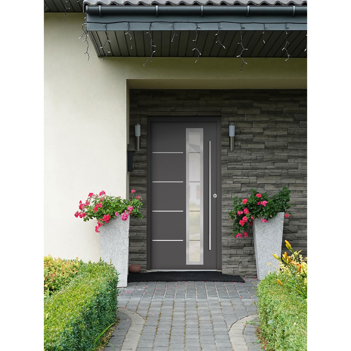 SplenDoor  Premium-Haustür Passivedoor Uppsala RC2 energiesparend einbruchsicher anthrazit 100 x 200 cm rechts Bild 2