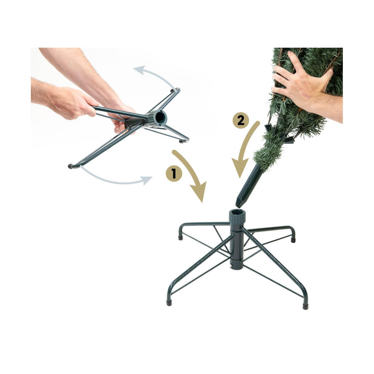 Evergreen Künstlicher Weihnachtsbaum Vermont Fichte inkl. LEDs 129x180cm Grün Bild 8