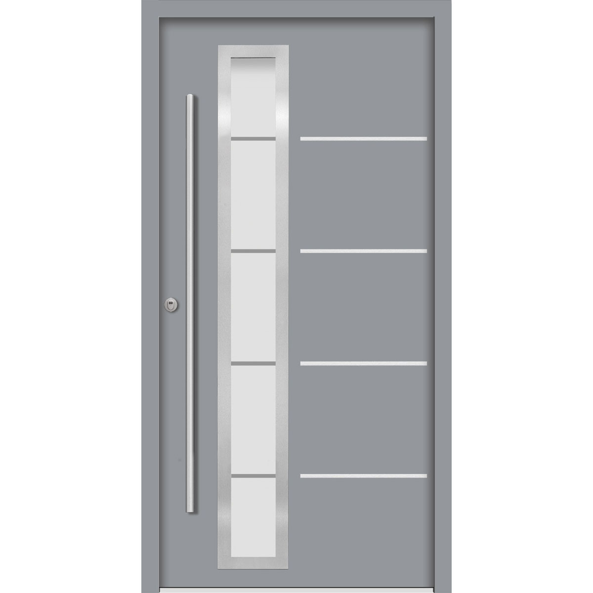 SplenDoor  Premium-Haustür Passivedoor Uppsala RC2 energiesparend einbruchsicher grau 100 x 210 cm links