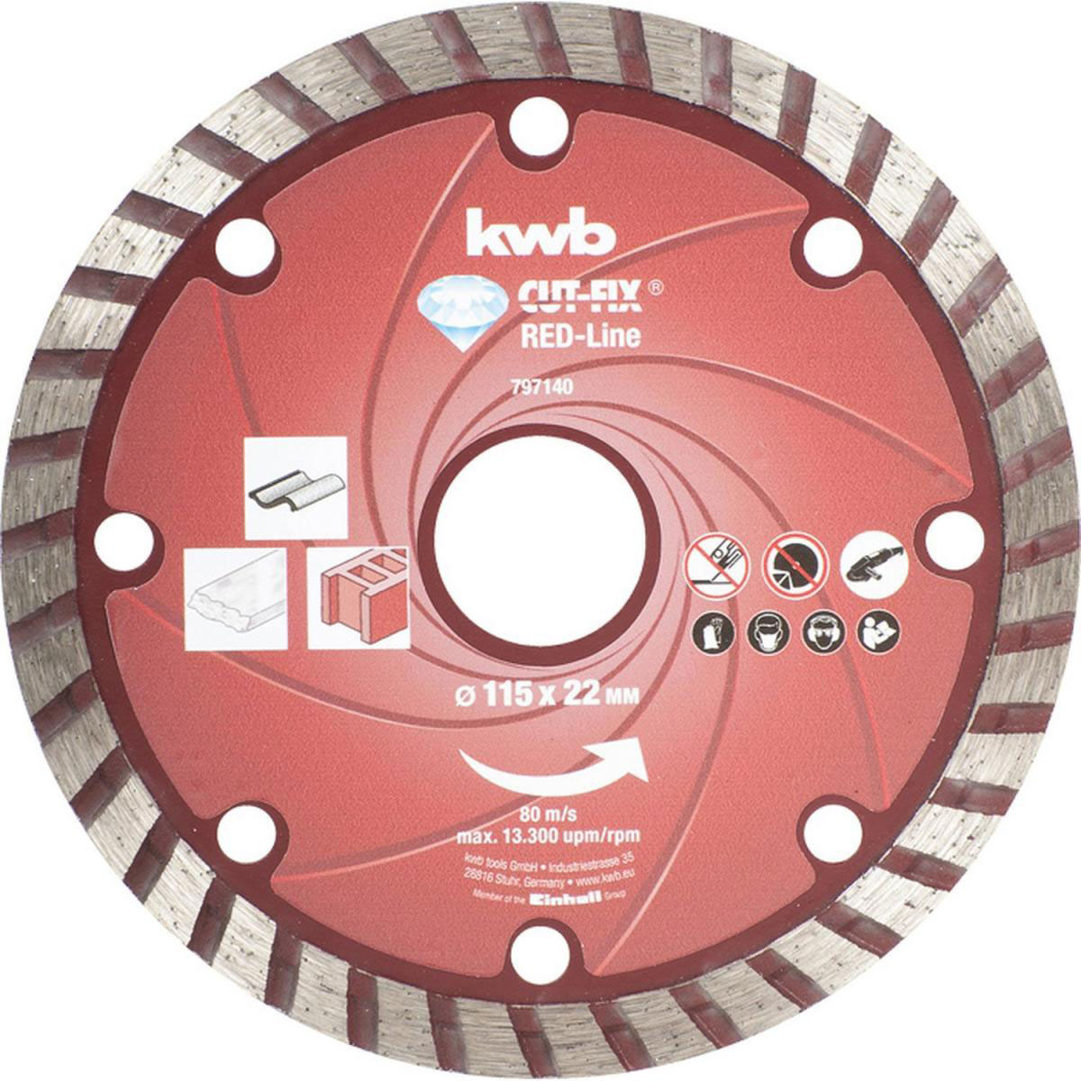 kwb  Trennscheiben Cut-Fix Red-Line Diamant Durchmesser 115 mm