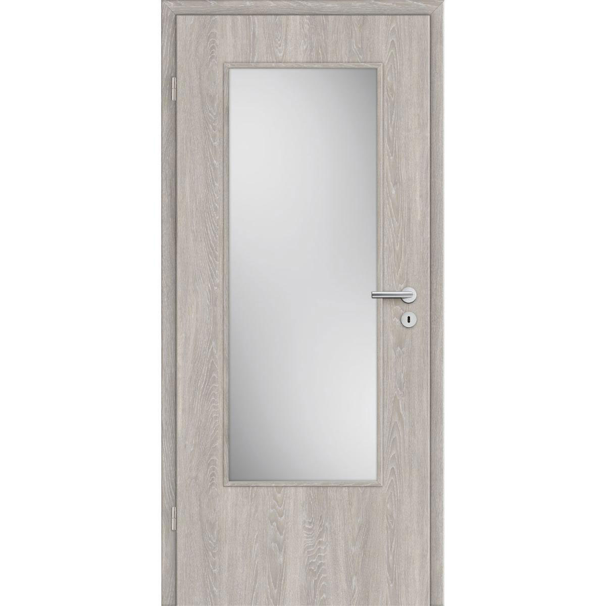 Borne Zimmertür CPL Eiche basalt mit Lichtausschnitt 86 x 198,5 cm DIN links