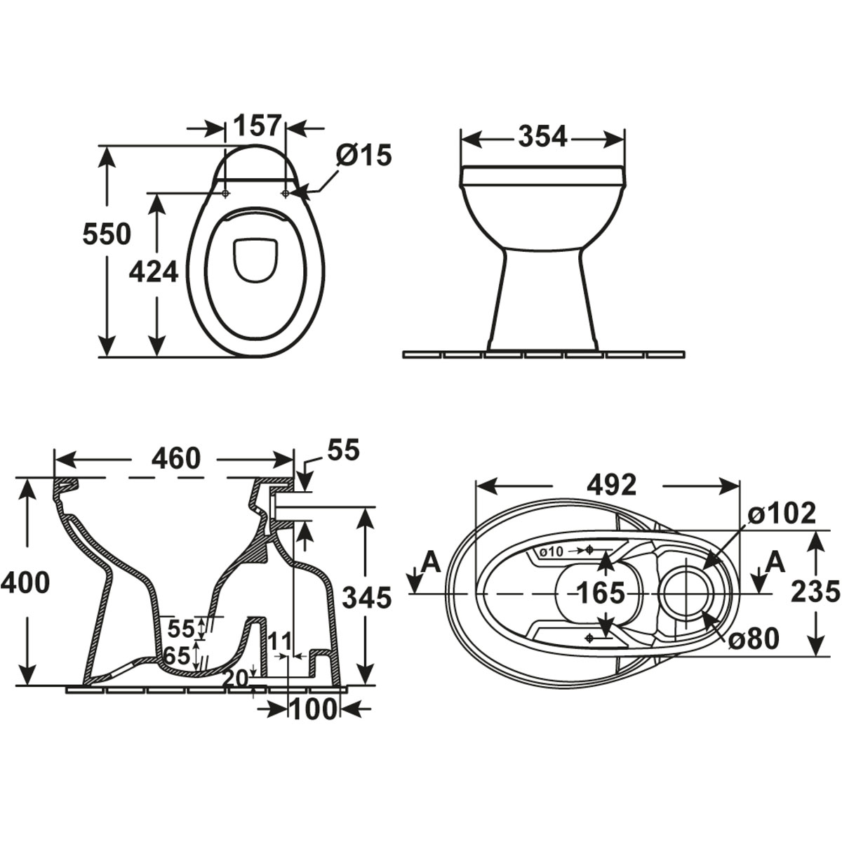 Cornat Stand-WC weiß Bild 2