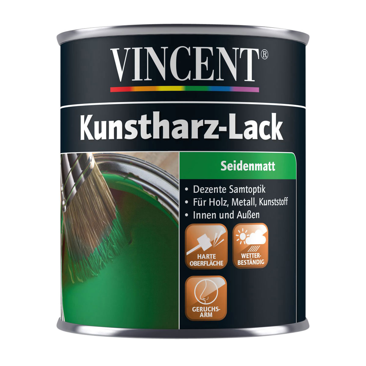 Vincent Kunstharz-Lack silbergrau seidenmatt 750 ml Bild 1