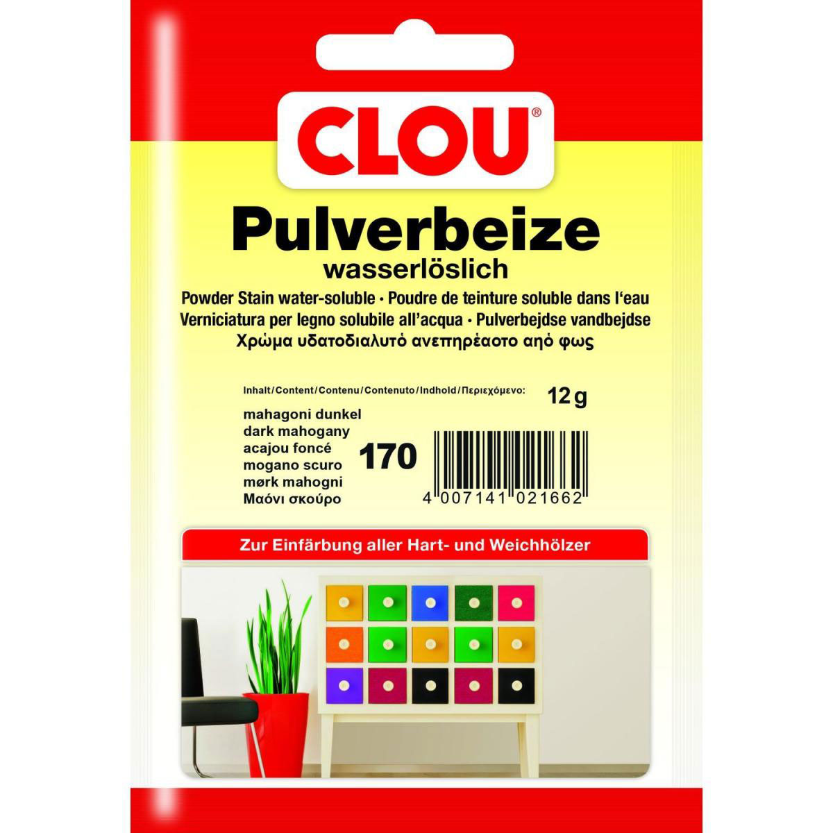 Clou Pulverbeize Mahagoni dunkel 12 g Clou Pulverbeize Mahagoni dunkel 12 g