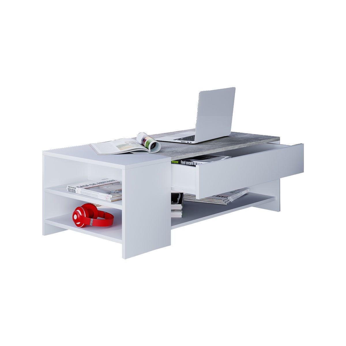 Couchtisch Tindus weiß/Buche Bild 1