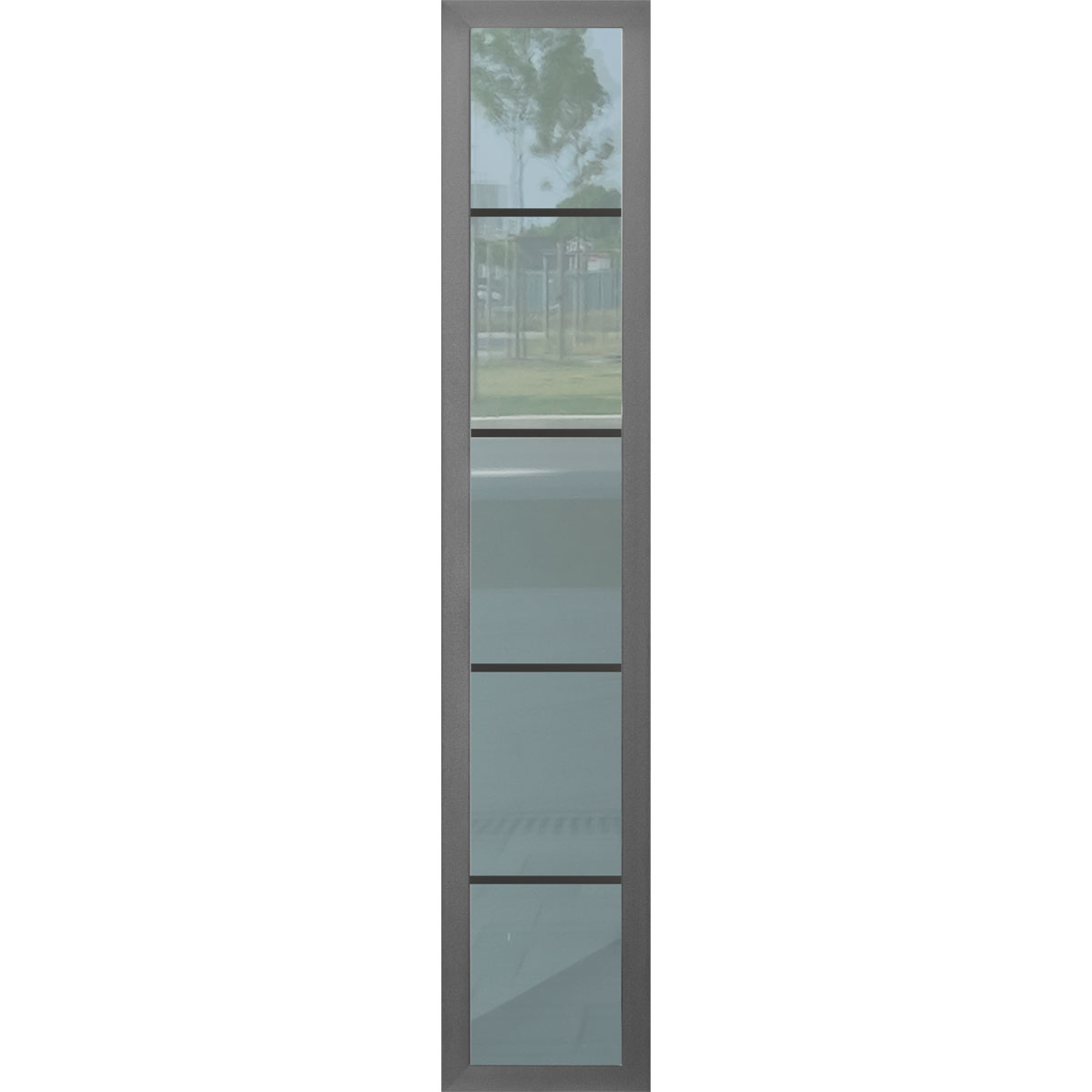 SplenDoor Sicherheitseitenteil RC2 24x210 Nussbaum, Satiniert mit Klarglasstreifen