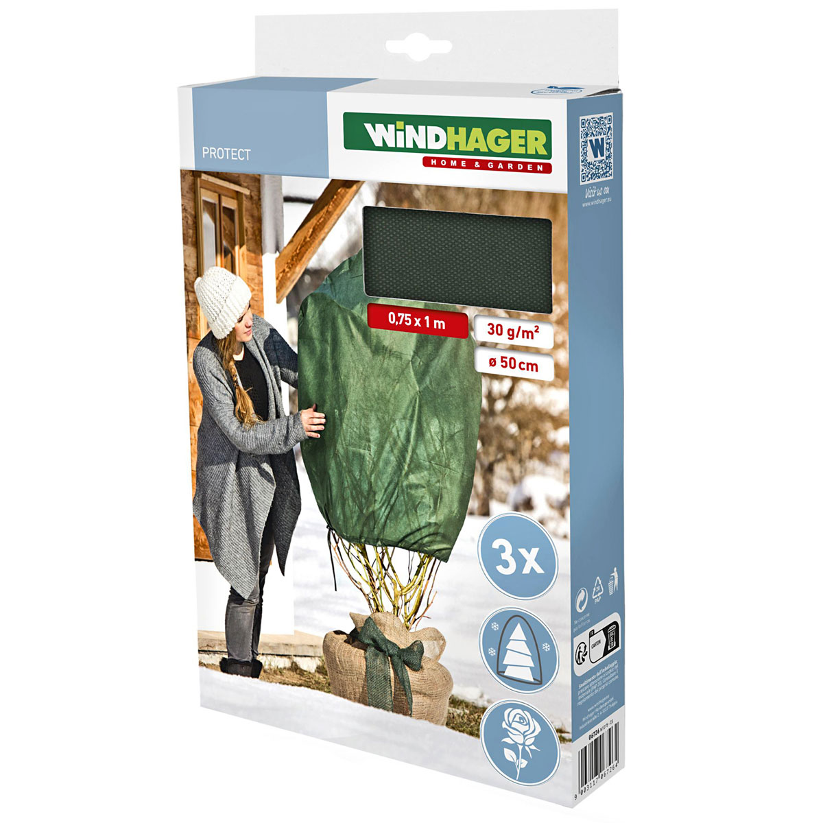 Winter-Rosenvlies-Haube 100 x 75 cm 3er-Pack Bild 2