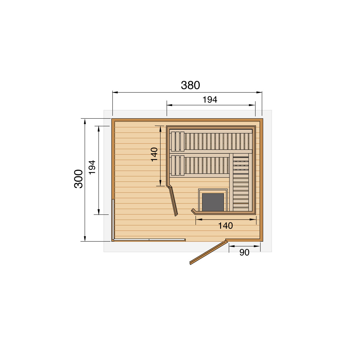Weka  Massivholz-Sauna Valida Größe 4 Sparset 9,0 kW K inkl integrierter Steuerung Bild 4