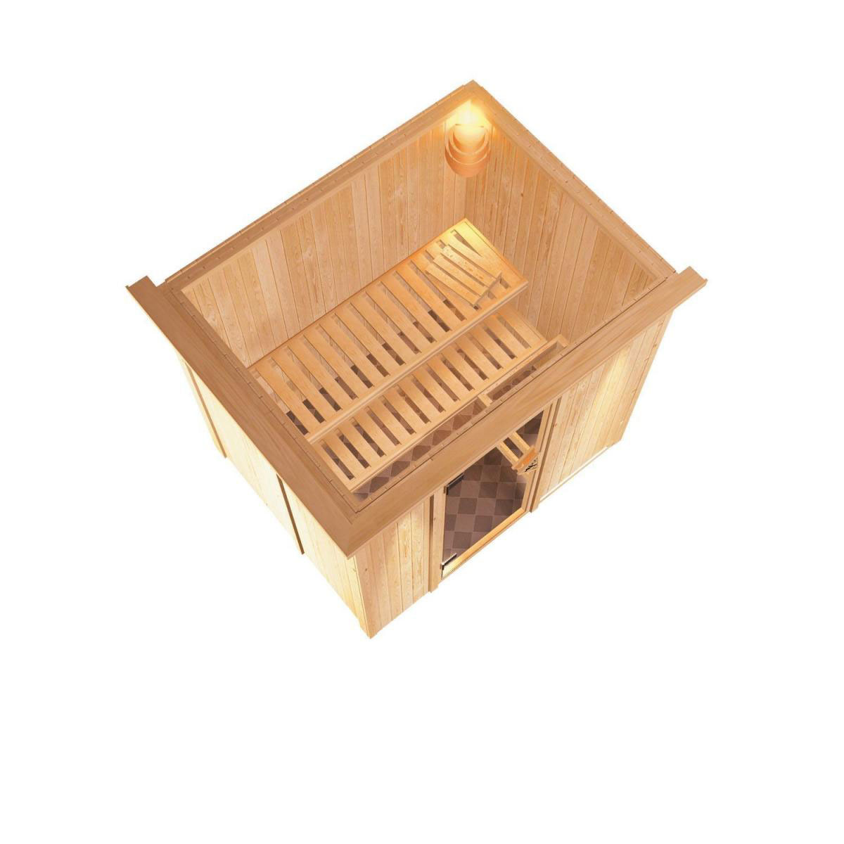 Karibu Bodin Frontstieg ohne Ofen mit Kranz Klarglastür Bild 4