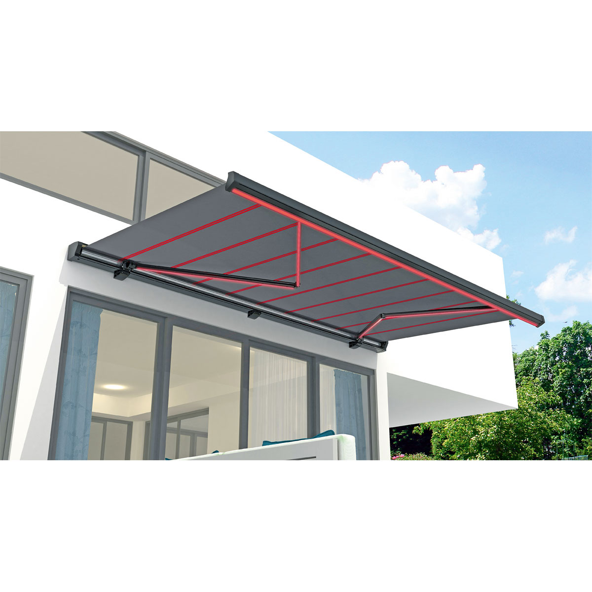 Durabil Markise Fine-Line inkl LED-Beleuchtung 4 x 3m anthrazit Bild 4