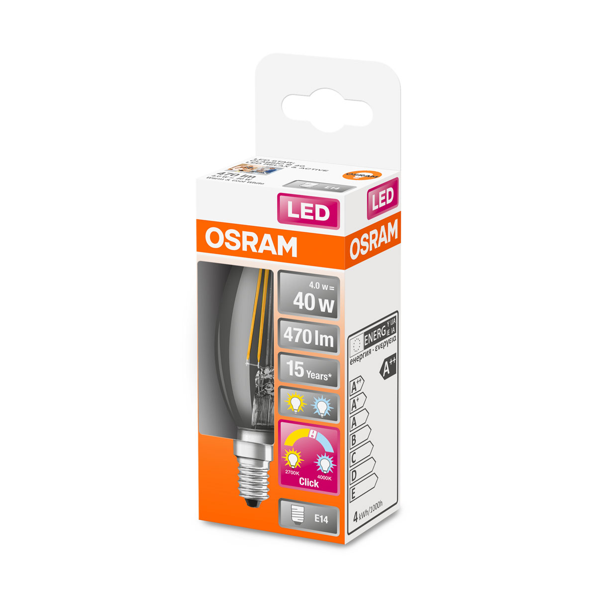 Osram LED-Leuchtmittel dimmbar Klick System E27 40W Bild 2