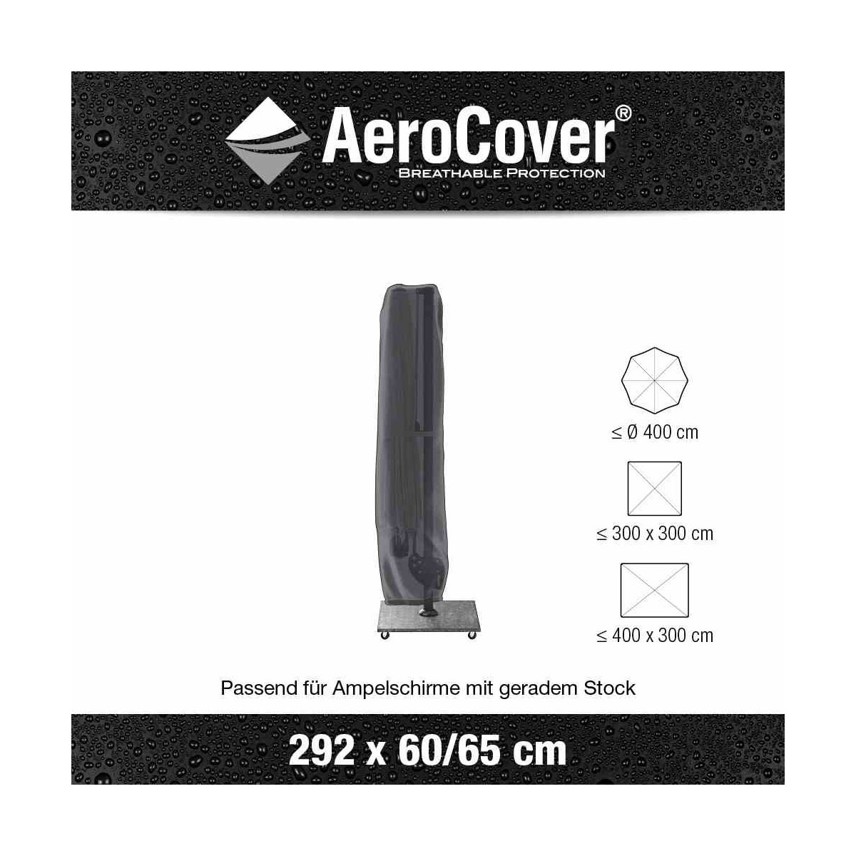 AeroCover Schutzhülle für Ampelschirm Stratos 300 x 400 cm anthrazit Bild 3