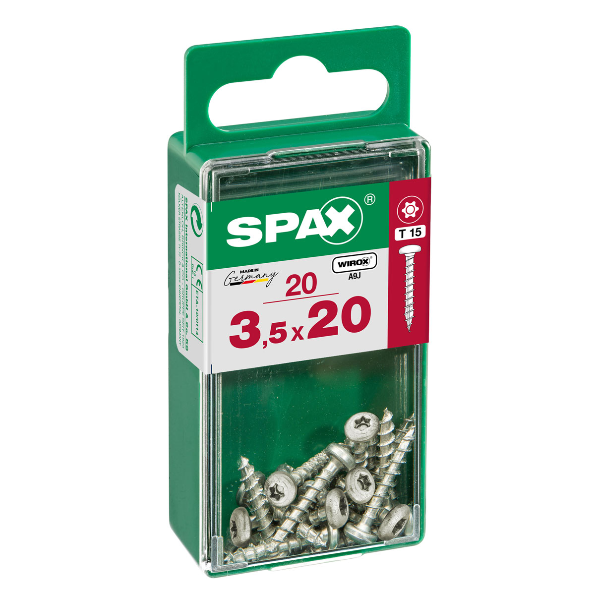 Spax Universalschraube WIROX Rundkopf 3,5 x 20 mm Torx 20 Stück