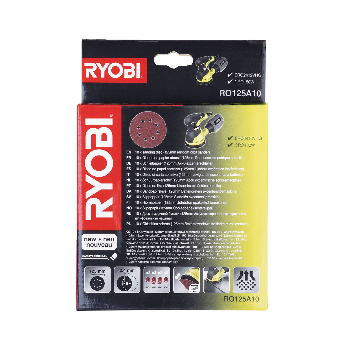 Ryobi  Schleifpapierset RO125A10 10-teilig Bild 1