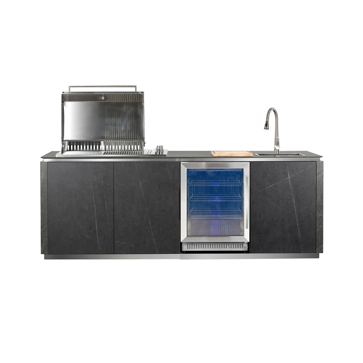 Buschbeck Outdoorküche Derby 253x110x143cm Keramikverkleidung anthrazit Bild 2