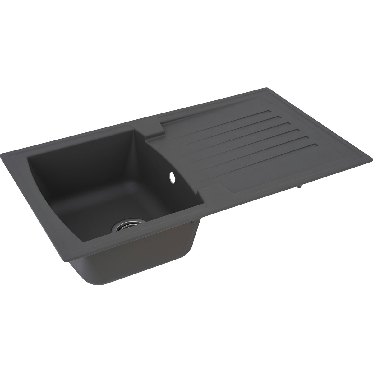 Respekta Spüle grau 86 cm Mineralit 1 Becken 1 Abtropffläche Bild 10