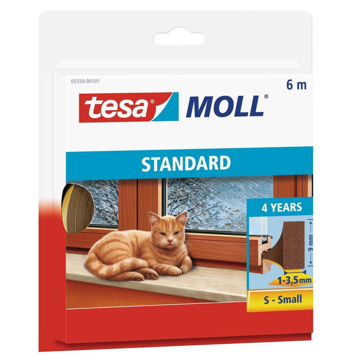 Tesa Langlebiger Schaumstoff 6 m braun für Spalten von 1-3 5 mm