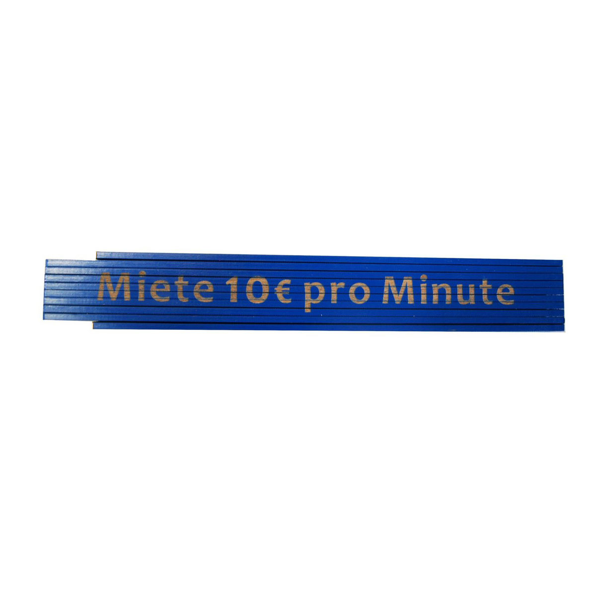 Meterstab „Miete 10 Euro pro Minute“, 2m, blau 